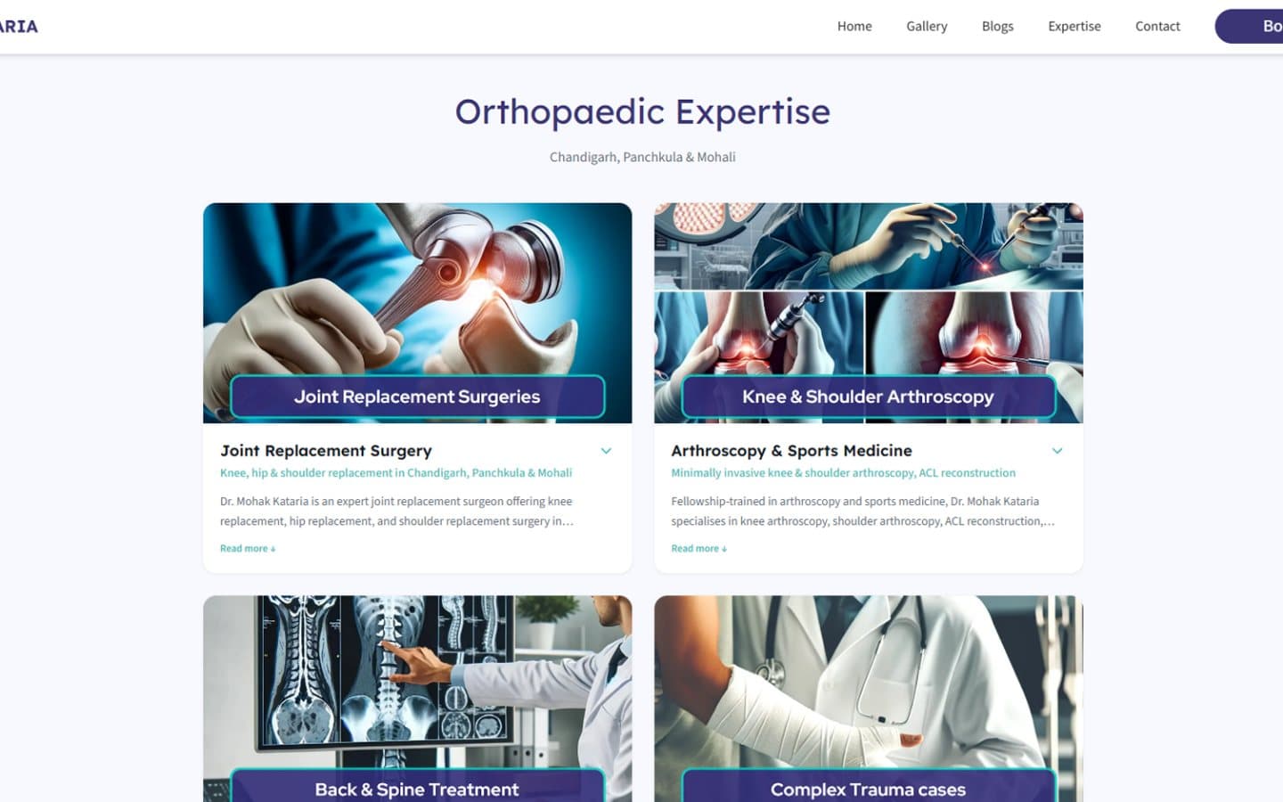 Dr. Mohak Kataria — Orthopaedic expertise
