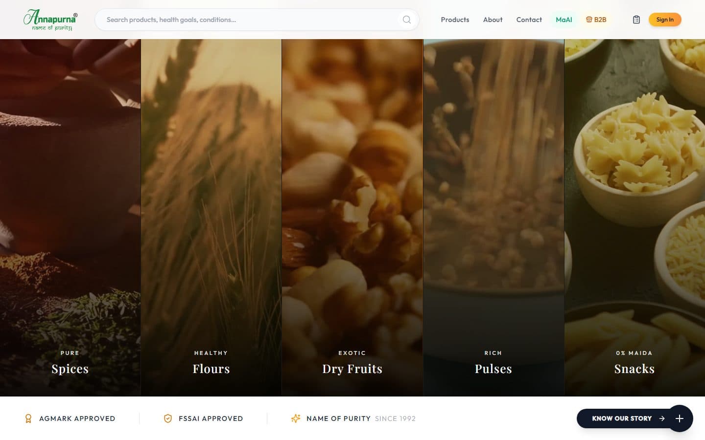 Annapurna Spices — desktop preview