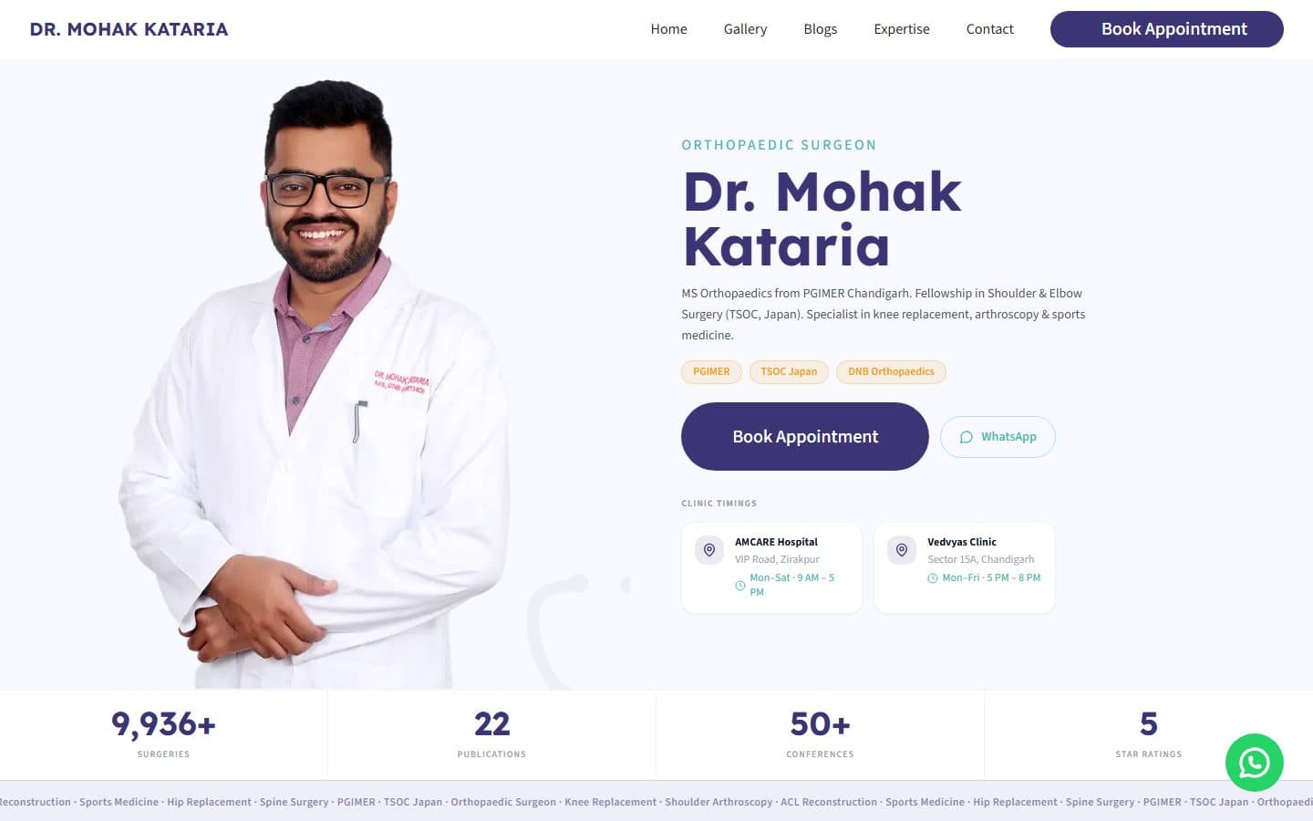 Dr. Mohak Kataria — desktop preview