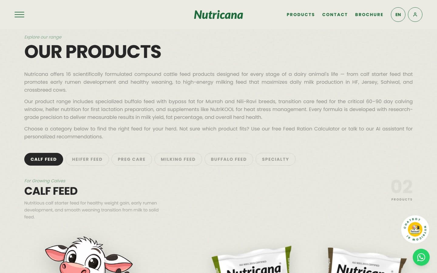 Nutricana Feed — Product catalogue