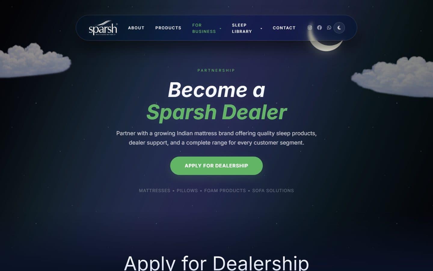 Sparsh Mattress — Dealership funnel